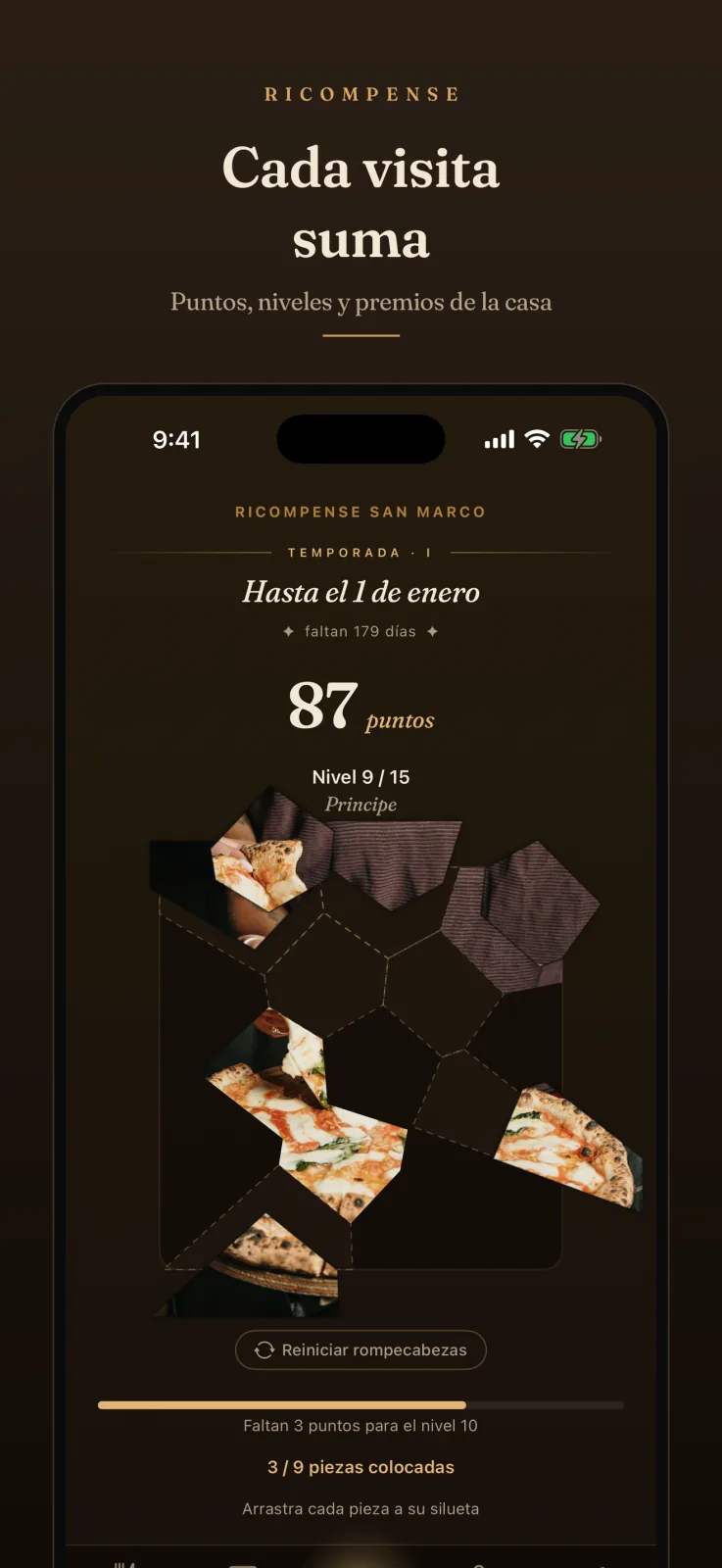 Recompensas y rompecabezas